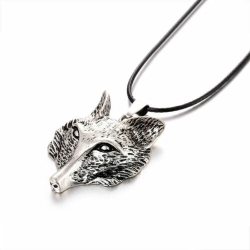 Viking Tibetan Silver Wolf Head Pendant Necklace Amulet Animal Men Jewellery Unbranded