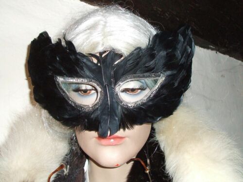 Funky Feathered Masquerade Ball /new years Eve Party Masks, brown / black Masquerade