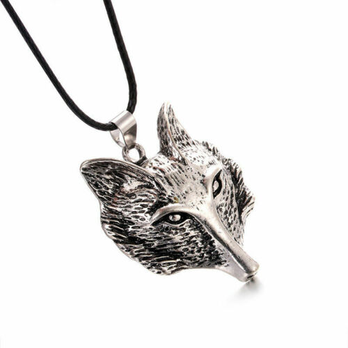 Viking Tibetan Silver Wolf Head Pendant Necklace Amulet Animal Men Jewellery Unbranded