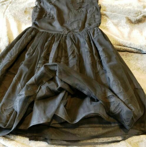 GOTH/PUNK Size 8 Black Gothic Ball Gown Asos ,TUTU SKIRT,LAYERED,EMBROIDERED ASOS