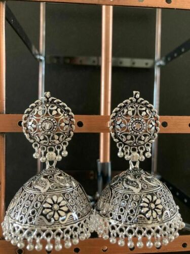 Tribal/Festi Pair indian jewellery earrings Jumka, Silver, Weddings, Bollywood, none