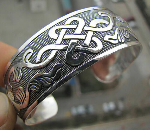 New Tibetan Tibet silver Totem Bangle Cuff Bracelet -CELTIC KNOTWORK DESIGN Unbranded