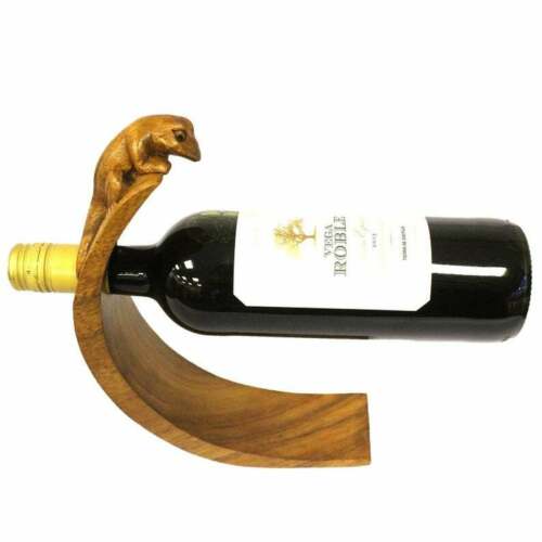 unique Suar wood, hand-carved Balance Wine Holders - Cat OR gEKO.Perfect gift it Handmade