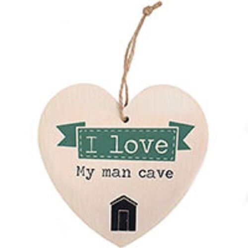SHABBY CHIC/RETRO I LOVE MY MAN CAVE mdf sign-H:12cm W:11.5cm D:0.5cm Unbranded