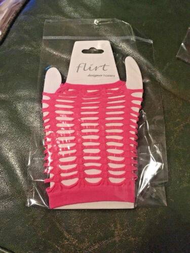 DANCE COSTUME/ FANCY DRESS / 80’S RED or pink SHORT FISHNET GLOVES -ind pair Flirt