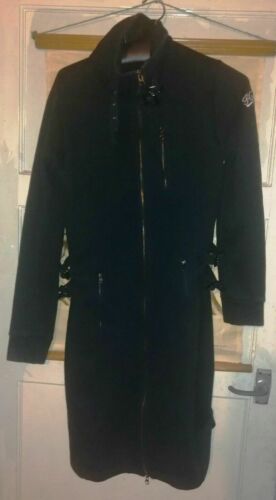 PUNK/GOTH/ALTLadies BLACK Hooch Long Goth Punk Jacket Size 12,LONG SLEEVES.WARM. HOOCH