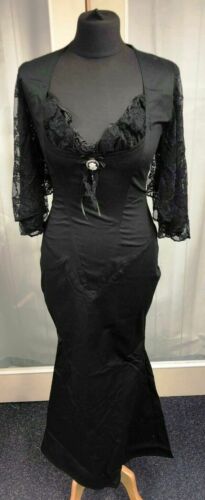 punk/Goth Canvas Dress Victorian Morticia Adams New By Phaze Size 10-lacey phaze