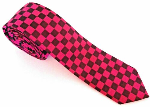 New High Quality PUNK Pink & Black Skinny thin tie,punk,northern soul Rock party New Rock