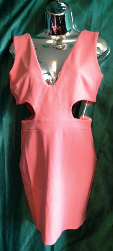 New coral City Goddess stretchy,sexy,cut kneelength WEDDING/PROM .size10BUST 36" none