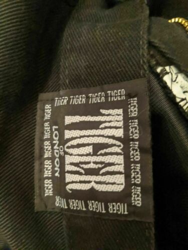 Men's GothicTiger of London Black jeans Lace Eyelet Sides 28'' Waist Cyber Punk tiger london