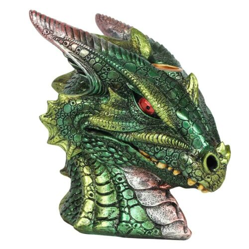 PAGAN/WICCAN Large Green Dragon Head Backflow Incense Burner- H18.5cm X W18.5cM Unbranded