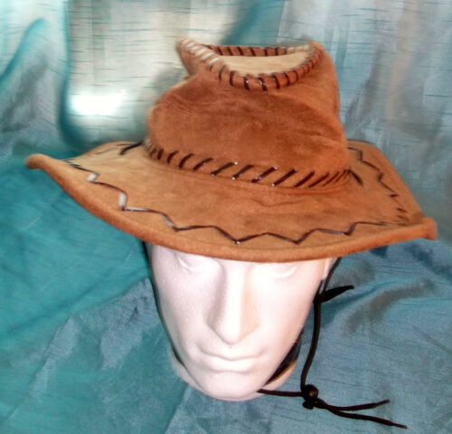 HIPSTER/FUNKSTER VINTAGE UNISEX Grade A beige/tan long brim bush/safari hat.19" Unbranded