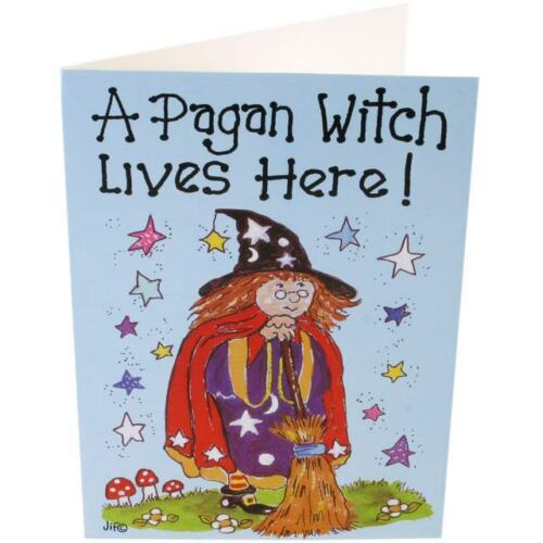 A Pagan lives here Witch Smiley Cards.pagan/wiccan/new age Unbranded