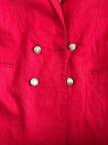 true Vintage Mens Red Wool Military Jacket With Gold Piping Size Large42"CHEST True Vintage