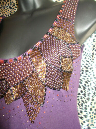 Stunning Purple Beaded&sequinned Bodycon Dress From Angel Paris Size 10 Angel Paris