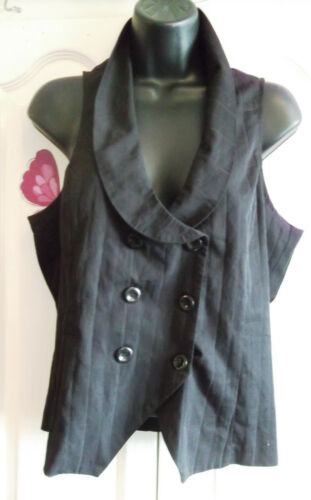 steampunk/ new with tags size 14 black waistcoat top steampunk style.tu label TU
