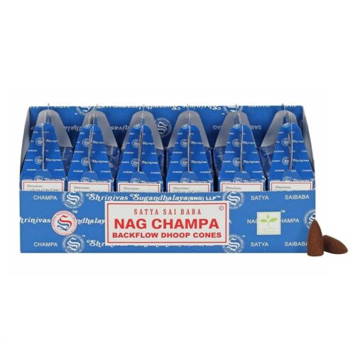 PAGAN/WICCAN•Box of 6 Satya Nag Champa Backflow Dhoop Cones- H11cm X W10cm X D Unbranded