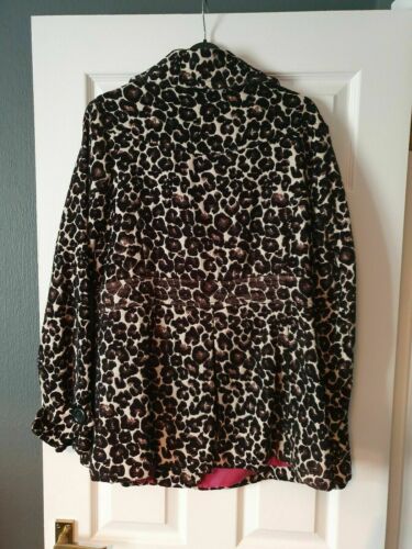 funky New Look Ladies' Leopard Print Coat Jacket Size 14/ 16.belt.raincaot.lined New Look