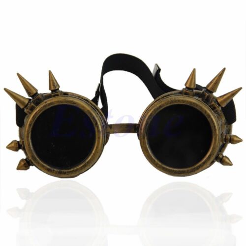 SteampunkWelding Cyber Round Goggles Goth Rivet Cosplay Antique Victorian Spike Unbranded