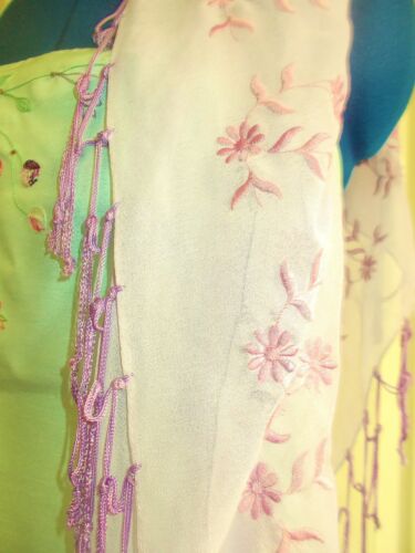 Oasis.new lime green silk dress-halter neck, hand embroidered-flower designs. OASIS