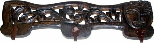 Hand-made, hand-carved,vintage WOODEN Buddha Coat/HAT Hook - 450x130mm Handmade
