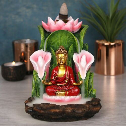 PAGAN/WICCAN•Colourful Buddha Backflow Incense Burner- H:14cm W:12cm D:13.5cm Unbranded