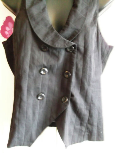 steampunk/ new with tags size 14 black waistcoat top steampunk style.tu label TU