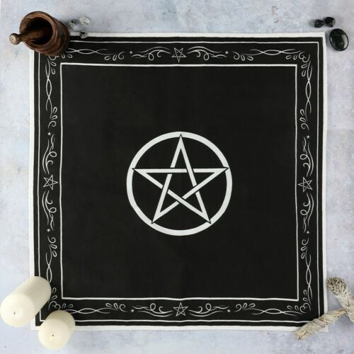 wicca/new age/pagan 70x70cm black cotton Pentagram Altar Cloth none