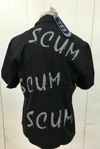 Punk Gothic Black SDL Shirt With “Scum” Print Size LChest 42/44 Fitted Raven SDL