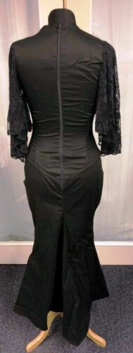 punk/Goth Canvas Dress Victorian Morticia Adams New By Phaze Size 10-lacey phaze