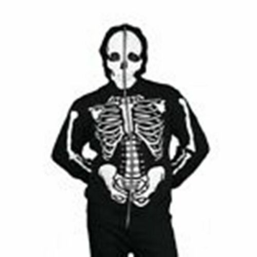 Banned Skeleton full face zip up hoodie Goth punk Large 44 chest RRP £75 BANNED