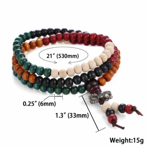 Sandalwood 6mm Buddhist Meditation/fENG 108 Prayer Beads Mala Bracelet Necklace Unbranded