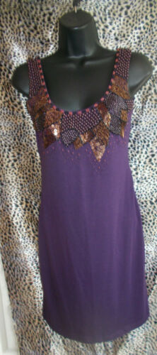 Stunning Purple Beaded&sequinned Bodycon Dress From Angel Paris Size 10 Angel Paris