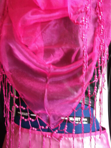 PUNK/goth/BOHO/VINTAGE pink sahri silk skirt.2tone,lined,side split.size10/12 Unbranded