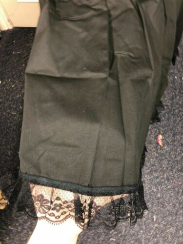 LUSH Phaze Long Stretch Canvas Skirt black Ribbon New Size 12 goth punk style phaze