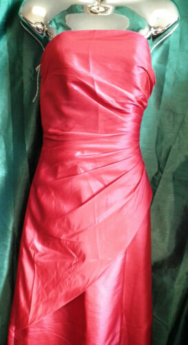 New pink STRAPLESS, LONG EVE DRESS/ WEDDING/PROM size6 UKBUST 28" FITTED BODICE none