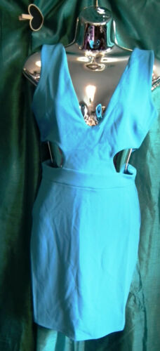 New turquoi City Goddess stretchy,cut-out kneelength WEDDING/PROMsize10BUST 36" none
