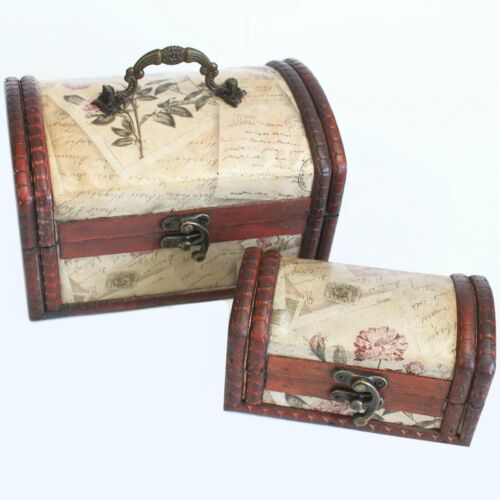 Set of2 antique style Colonial trinket/jewellery Boxes-Rose Design-Shabby Chic none