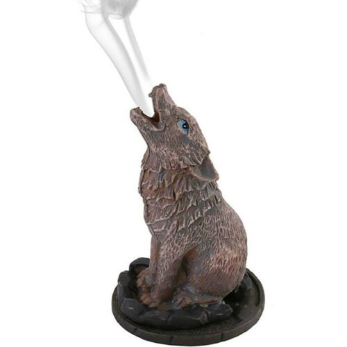 howling wolf Incense Cone Holder-GOTH,PAGAN,HALOWEEN,PUNK. H:12cm W:6cm D:7cm Unbranded