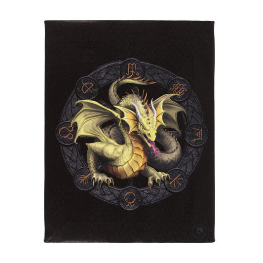 19x25cm Mabon Dragon Canvas Plaque by Anne Stokes Wonkey Donkey Bazaar