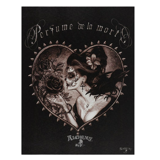 19x25cm Perfume de la Mort Canvas Plaque by Alchemy - Wonkey Donkey Bazaar