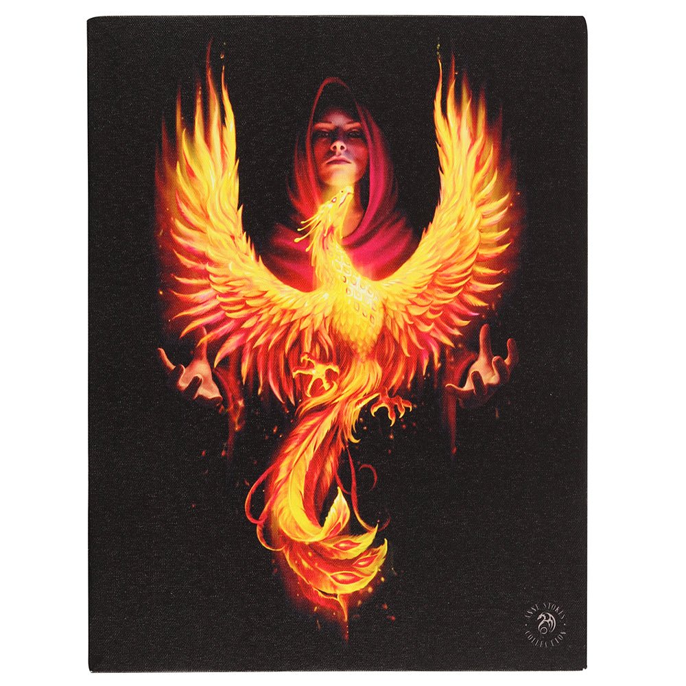 19x25cm Phoenix Rising Canvas Plaque By Anne Stokes - Wonkey Donkey Bazaar
