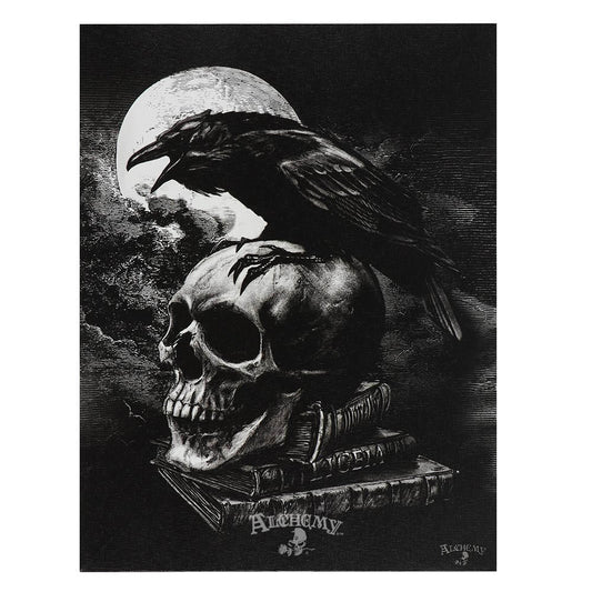 19x25cm Poe's Raven Canvas Plaque by Alchemy Wonkey Donkey Bazaar