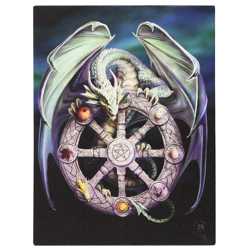 19x25cm Wheel of the Year Canvas Plaque By Anne Stokes - Wonkey Donkey Bazaar