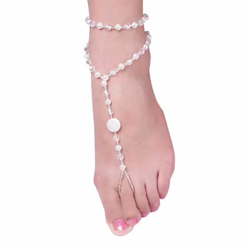 1PC Fashion Foot Anklet Chain Barefoot Sandal Beach Pearl Bracelet Jewelry Gift - Wonkey Donkey Bazaar