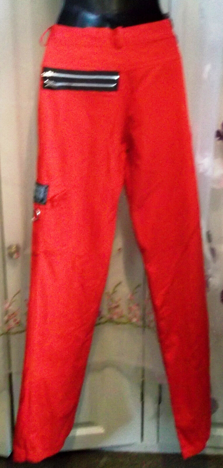 Vintage  punk Red  BONDAGE trousers By Tiger London. WAIST 28" Tiger London