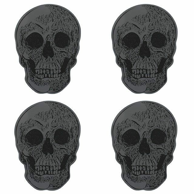 Set Of 4 Skull CoastersH:12.00cm x W:9.00cm x D:3.00cm. MDF Unbranded
