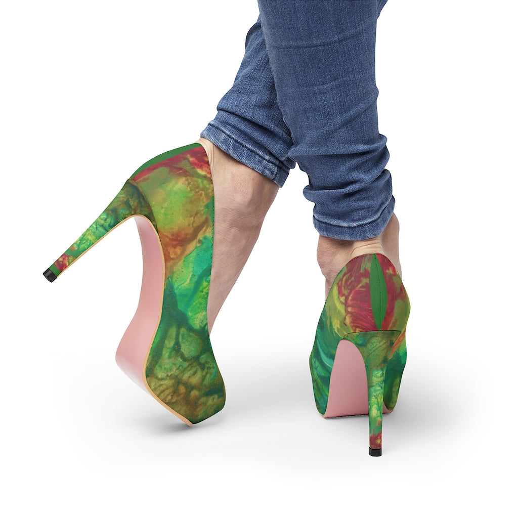 Women's Platform Heels-fearae green Printify
