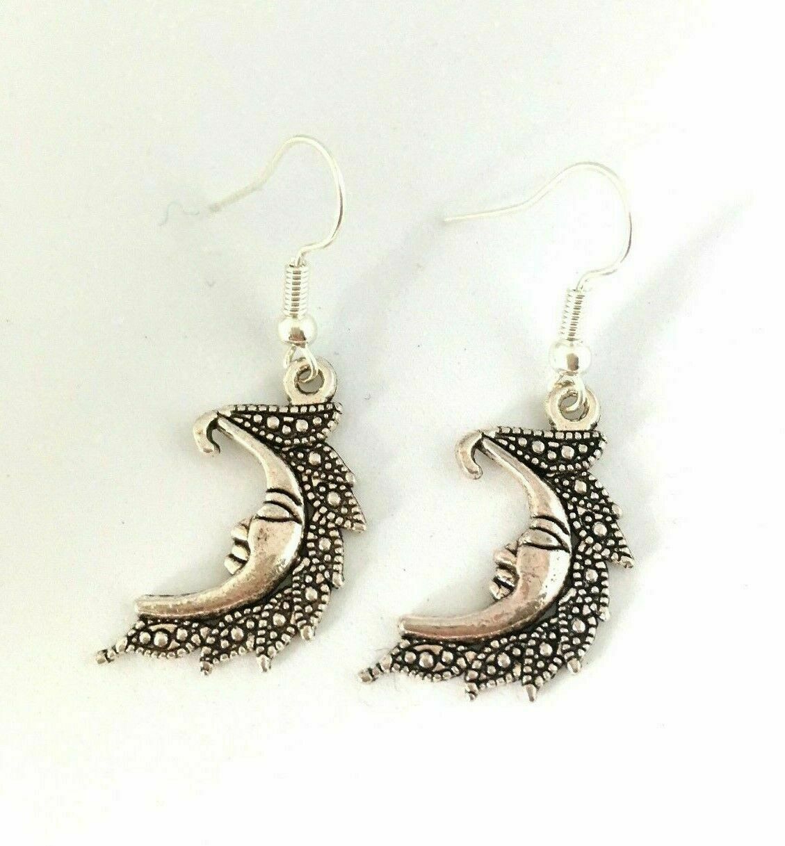 SuN&Moon Earrings Crescent Moon Celestial Pagan Wiccan Asymetrical-HANDMADE Meaningful Charm