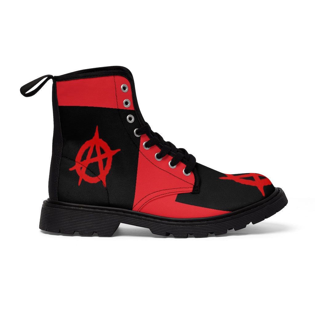 Women's Canvas Boots-ANARCHY-red Printify